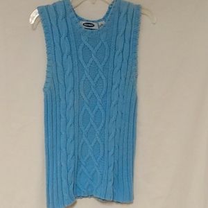 OLD NAVY, LADIES SIZE MEDIUM, BLUE, SLEEVELESS SWEATER